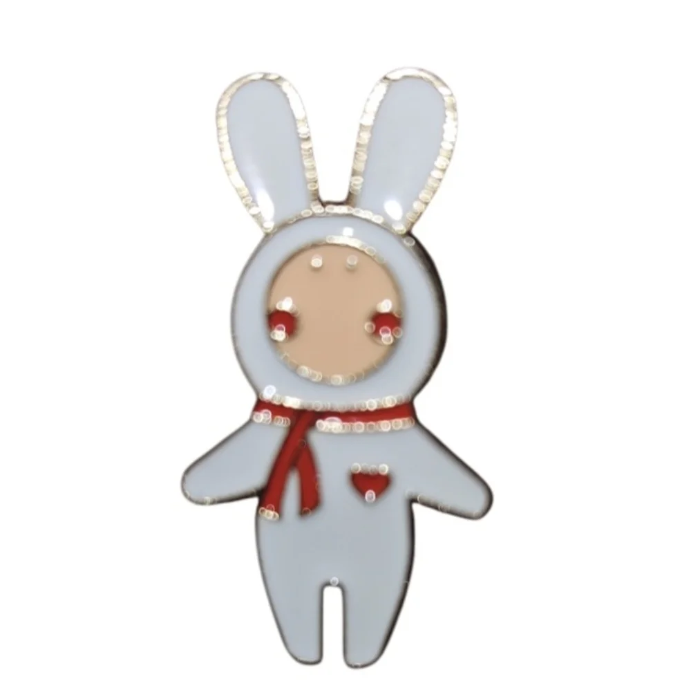 Hand Crafted Valentine's Bunny Pin Enamel Easter Lapel Pin LGBTQA+ Expression